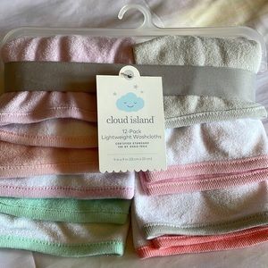 Cloud Island 12 Pack Lightweight Washcloths
